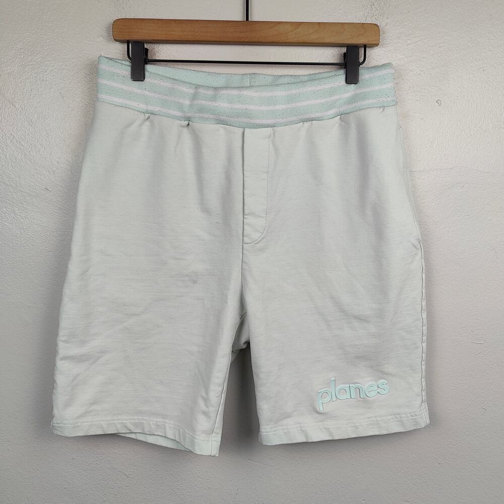 Paper Plane Sweat Shorts Mens Medium Light Blue Lounge Casual‎ Performance
